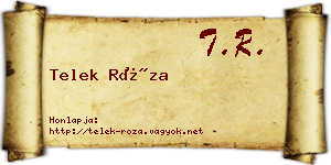 Telek Róza névjegykártya